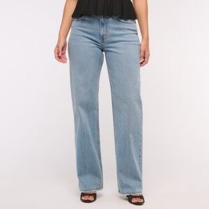 Abercrombie & Fitch Curve Love High Rise 90s Relaxed Jean 27 4 Short Stretch